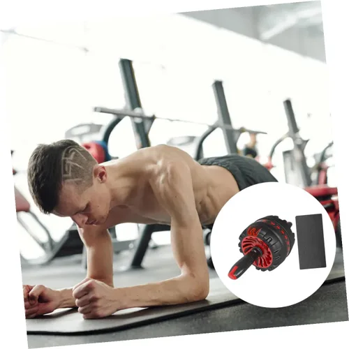Vista 5 de TOYANDONA Rueda de rodillo de rebote automático con alfombrilla para entrenamiento de núcleo, equipo de fitness para hombres y mujeres, entrenador
