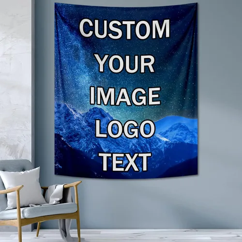 Vista 10 de kioskbanks Tapiz personalizado con foto para dormitorio, tapiz de pared personalizado con tu propia imagen, telón de fondo para decoración del hogar