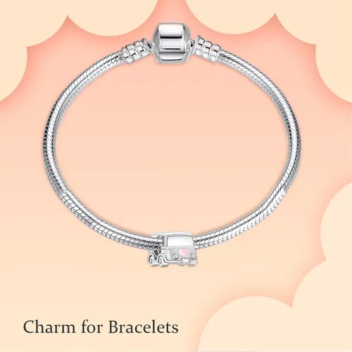 Vista 4 de NJXINJIABO 925 Sterling Silver Travel Charms for Bracelets and Necklaces Airplane car hot air balloon Dangle Pendants Beads Charms Jewelry Gift for