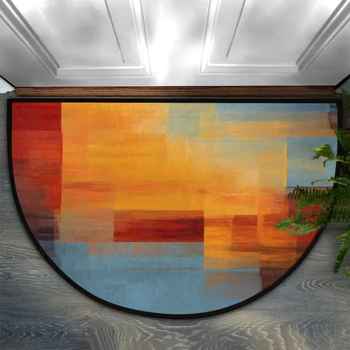 Vista 28 de Felpudo Semicircular de Animales Libélula Boho Lavable Tapete Semicírculo Antideslizante Absorbente Alfombras de Media Luna para Entrada