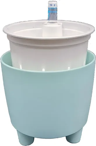 Vista 4 de Paquete de 4 mini macetas con indicador de nivel de agua para violetas africanas, plantas de interior pequeñas