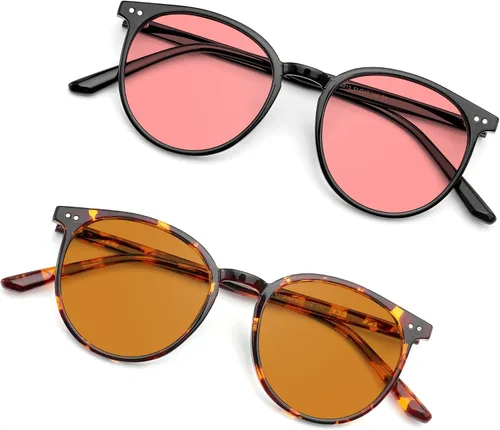 Vista 9 de Gafas redondas con bloqueo de luz azul para computadora para mujeres y hombres
