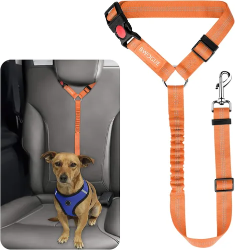 Vista 8 de BWOGUE Arnés de cinturón de seguridad para mascotas, cinturón de seguridad ajustable para reposacabezas de coche, arnés de cinturón de seguridad