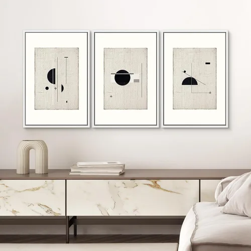 Vista 225 de SIGNWIN Lienzo enmarcado para pared, juego de arte neutro de bosque brumoso, ilustraciones en tono tierra, arte moderno, decorativo, bohemio