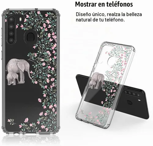 Vista 6 de Funda transparente para Samsung Galaxy A21 (6.4", 2020) [Elefante]