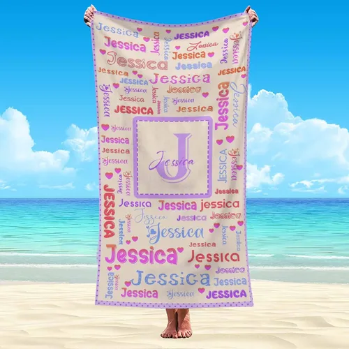 Vista 44 de Artsadd Toalla de playa personalizada para adultos, manta de playa personalizada de baloncesto con nombre inicial como regalo de fiesta para viajes