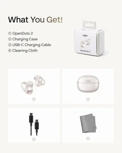 Vista 12 de SHOKZ OpenDots 2 - Auriculares con clip de oreja abierta, color blanco Blanco perla
