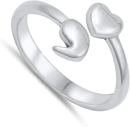 Vista 2 de My Story Mental Health Project - Anillo de plata de ley 925 con forma de corazón, tamaño 4-10