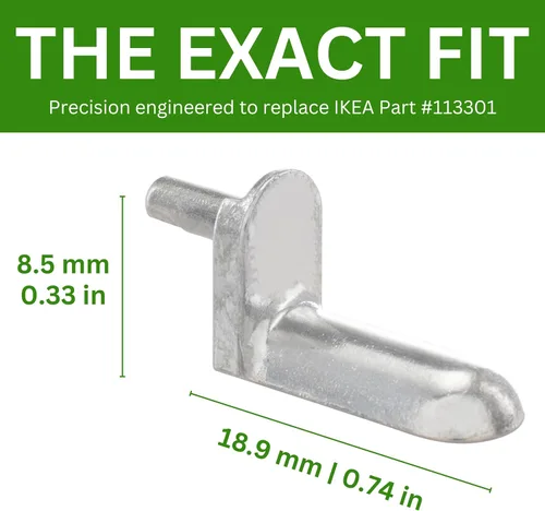 Vista 2 de Spare Hardware Parts BESTA - Pasadores para estantería (repuesto para IKEA Parte #113301) (paquete de 12)