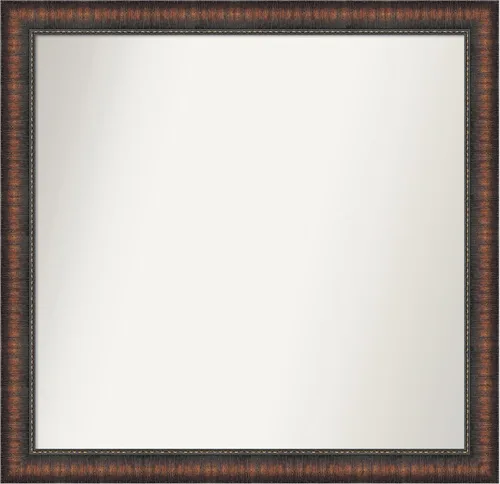 Vista 42 de Amanti Art Espejo de baño marrón para sobre el fregadero, 24 x 24 pulgadas, espejo de tocador cuadrado marrón Caleb, marco de madera rústica