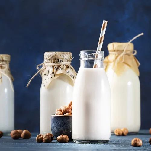 Vista 5 de QAPPDA Botellas de vidrio de 12 onzas, botellas de leche de vidrio con tapas, recipiente vintage para batidos de desayuno, botella para beber