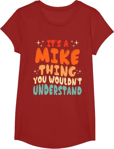 Vista 45 de Camiseta retro de los años 80 con texto en inglés "It's A Mike Thing You Wouldn't Understand", Negro