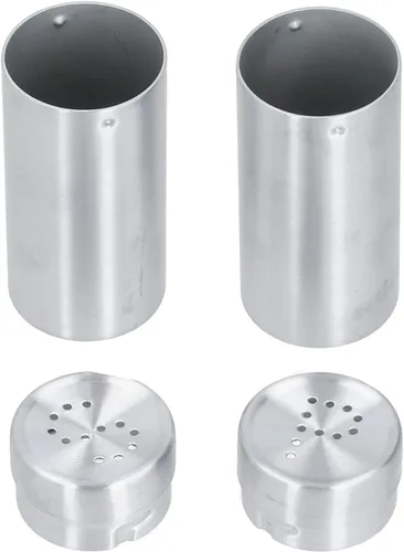 Vista 8 de Juego de salero y pimentero, coctelera de especias de acero inoxidable, fácil de limpiar y rellenar, latas de condimento en polvo con tapa, diseño