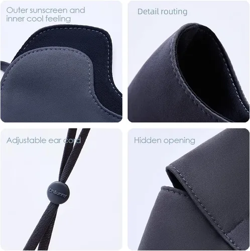 Vista 5 de SLN3M308 - Protección solar UPF 50+, cubierta facial de verano, polaina para el cuello con bucles para las orejas