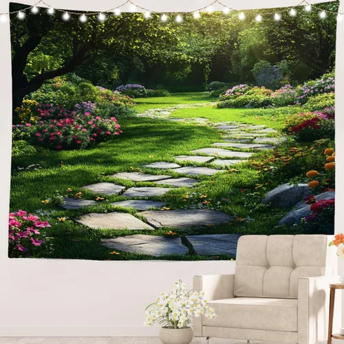 Vista 58 de Batmerry Abstract Repeat Polyester Tapestry, Tiled Directional Lightweight Wall Hanging High-Definition Print Backdrop For Dorm Room Bedroom Living