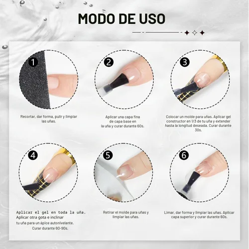 Vista 7 de JODSONE 2 unidades de gel constructor de 0.3 fl oz para uñas, gel constructor transparente para solución de engrosamiento de uñas, extensión