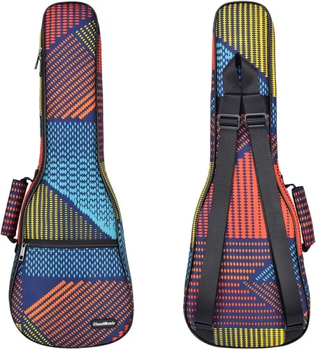 Vista 9 de CLOUDMUSIC Estuche para ukelele Bolsa de concierto Mochila acolchada para soprano 21 pulgadas (Soprano, Negro) Padded, Backpack