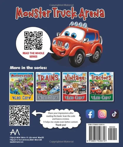 Vista 2 de Monster Truck Arena & Leo Car Adventurous Kids Activity Book About Cars An Instructive Story With a Moral for Boys for the Vacations For Children
