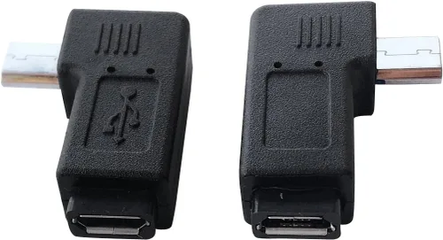 Vista 5 de Posdou 1 par derecha izquierda 90 grados ángulo micro USB macho a micro USB hembra adaptador