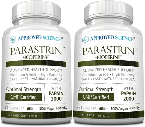 Vista 8 de Approved Science Parastrin - 60 Cápsulas - Nuez negra, bulbo de ajo, papaína 2000, BioPerine - Vegano