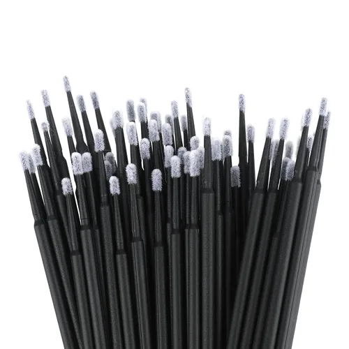 Vista 4 de G2PLUS Micro Hisopos - 100 piezas Hisopos de Algodón para Maquillaje, Aplicadores Desechables Negros Cepillo para Uñas, Delineador de Ojos