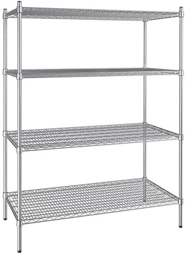 Vista 234 de Kit de 4 estantes de epoxi verde NSF de 21 x 72 pulgadas con postes de 86 pulgadas, estantería de almacenamiento resistente, kit de estantería