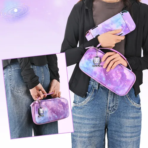 Vista 7 de innoAura Funda para interruptor NS, paquetes de accesorios de interruptor 14 en 1 con funda de transporte para interruptor, funda protectora