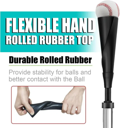 Vista 5 de Zdgao Batting Tee for Baseball/Softball, Adjustable Height 25" to 37" Baseball Tee with Removable Rubber Top and Premium Base for All Ages