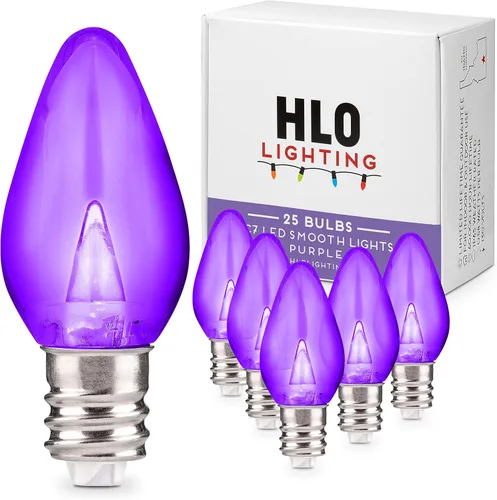 Vista 15 de Enchufe de iluminación navideña LED liso C7 verde azulado bombillas de repuesto para enchufes E12, grado comercial de bajo consumo, 2 bombillas