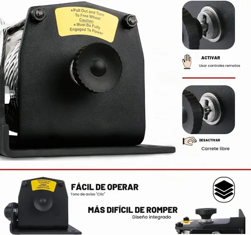 Vista 2 de X-BULL Cabrestante eléctrico de alambre de acero de 12 V 3000 libras para remolcar ATV/UTV todoterreno con soporte de montaje remoto inalámbrico