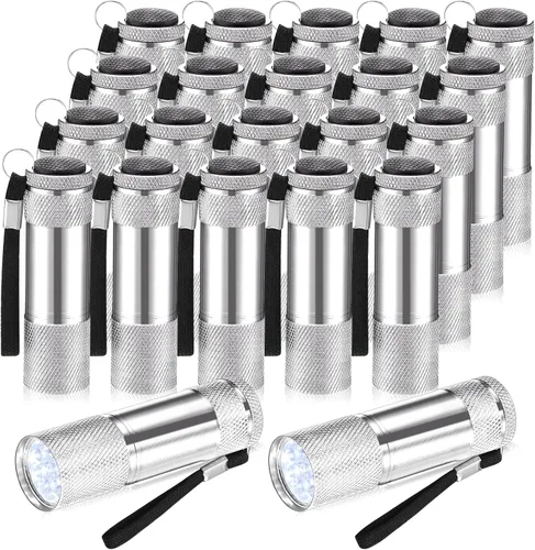 Vista 12 de VIHOSE 20 piezas de linternas mini a granel, linterna de mano brillante de aluminio con cordón, linternas LED pequeñas para lectura nocturna Lovely