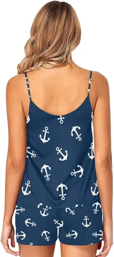 Vista 6 de KLL Hot Dog - Conjunto de pijama corto sin costuras para mujer, 2 piezas, ropa de dormir suave