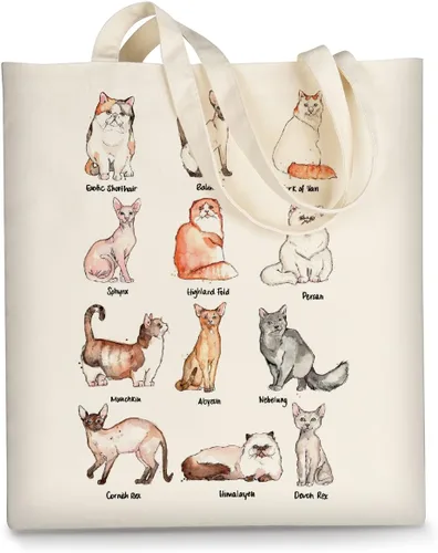 Vista 9 de Bolsa de lona AUSVKAI estética para mujer, lindas bolsas de tela reutilizables de algodón para compras, playa, comestibles
