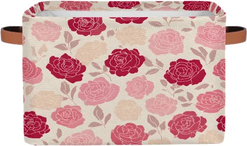 Vista 11 de Cesta de almacenamiento de flores y girasoles, organizador plegable grande para estantes, cubos de lona resistentes con asas para juguetes, armario
