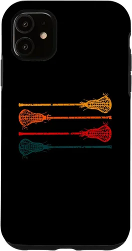 Vista 5 de iPhone 15 Lacrosse Lacrosse Sticks hombres mujeres niñas niños retro caso