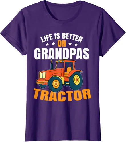 Vista 8 de Life Is Better On Grandpas Tractor Kids Farm Tractor Boy Camiseta, Negro