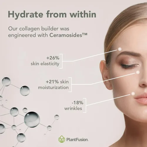 Vista 5 de PlantFusion Polvo de colágeno vegano – Polvo de proteína de colágeno a base de plantas para músculos y articulaciones, cabello, piel y uñas – Keto
