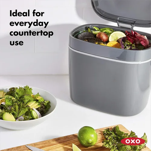 Vista 3 de OXO Good Grips - Contenedor de compost fácil de limpiar, carbón (1,75 galones)