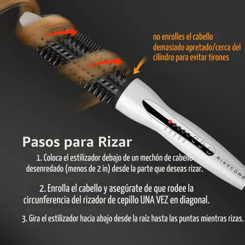 Vista 2 de MIRACOMB Cepillo alisador de pelo de cerámica turmalina Cool Touch PRO Multi Styler con 5 ajustes de calor, barril de 1 pulgada de apagado