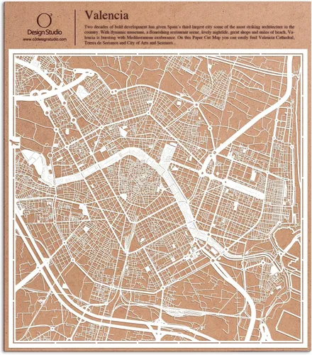 Vista 97 de O3 Design Studio Aberdeen - Mapa de papel cortado en papel blanco de 12 x 12 pulgadas