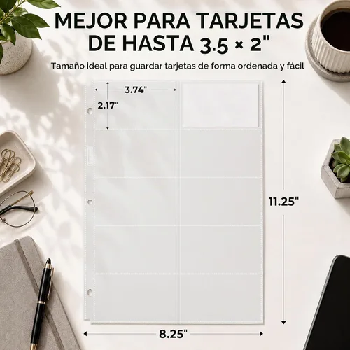 Vista 3 de Dunwell Fundas para tarjetas de visita, paquete de 10 para carpetas de 3