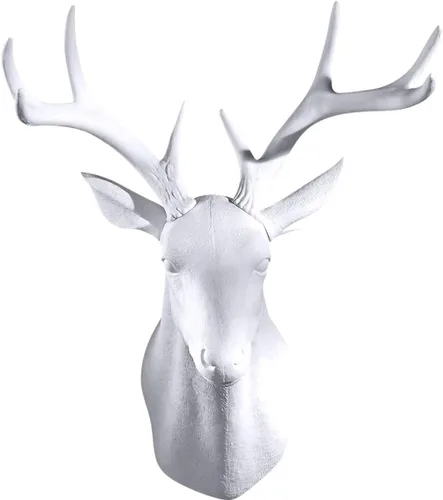 Vista 7 de Notakia Wall Charmers Cabeza de Ciervo Falsa Grande Negra Taxidermia Falsa Cabeza de Animal Decoración de Pared - Decoración de Granja Hecha a Mano