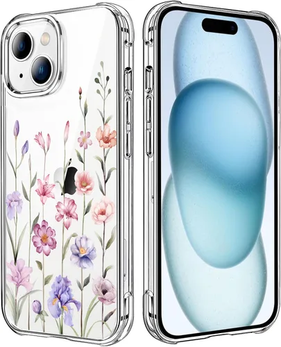 Vista 78 de Funda transparente de girasol compatible con iPhone SE 2022 SE 2020 7 8, funda trasera floral para niñas y mujeres, funda protectora transparente