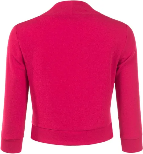 Vista 3 de DOUBLJU Bolero - Chaqueta corta con frente abierto, manga 34, básica, para negocios, casual, para mujer, talla grande