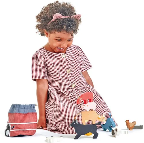 Vista 2 de Tender Leaf Toys - Juego de corral apilable para niños - Juego de animales para fomentar el pensamiento lógico, inspirar el juego imaginativo