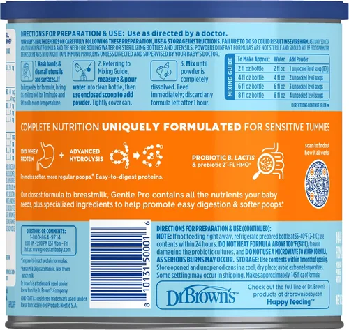Vista 2 de Good Start Dr. Brown’s Gentle Pro, fórmula infantil en polvo, para estómagos sensibles, fácil digestión y heces más suaves, fórmula infantil