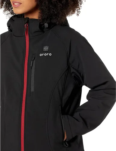 Vista 3 de ORORO mens Classic Heated Jacket (Black With Red Zipper)