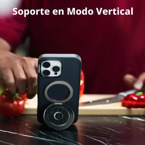Vista 5 de PopSockets Agarre Kick-Out para MagSafe con soporte integrado de teléfono, ajustable, visualización horizontal o vertical, fuerte sujeción Café