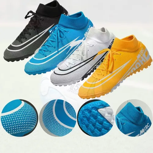 Vista 4 de Zapatos de fútbol para hombre con tacos para niños, botas de fútbol profesionales de alta calidad