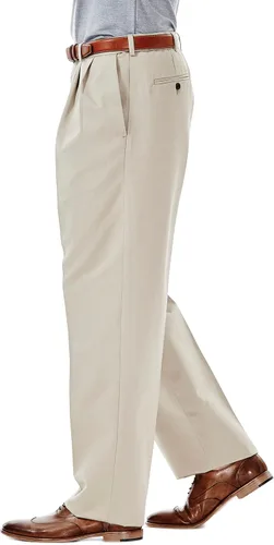 Vista 2 de Haggar Men's Work-to-Weekend No-Iron Pleat-Front Pant with Hidden Expandable Waist